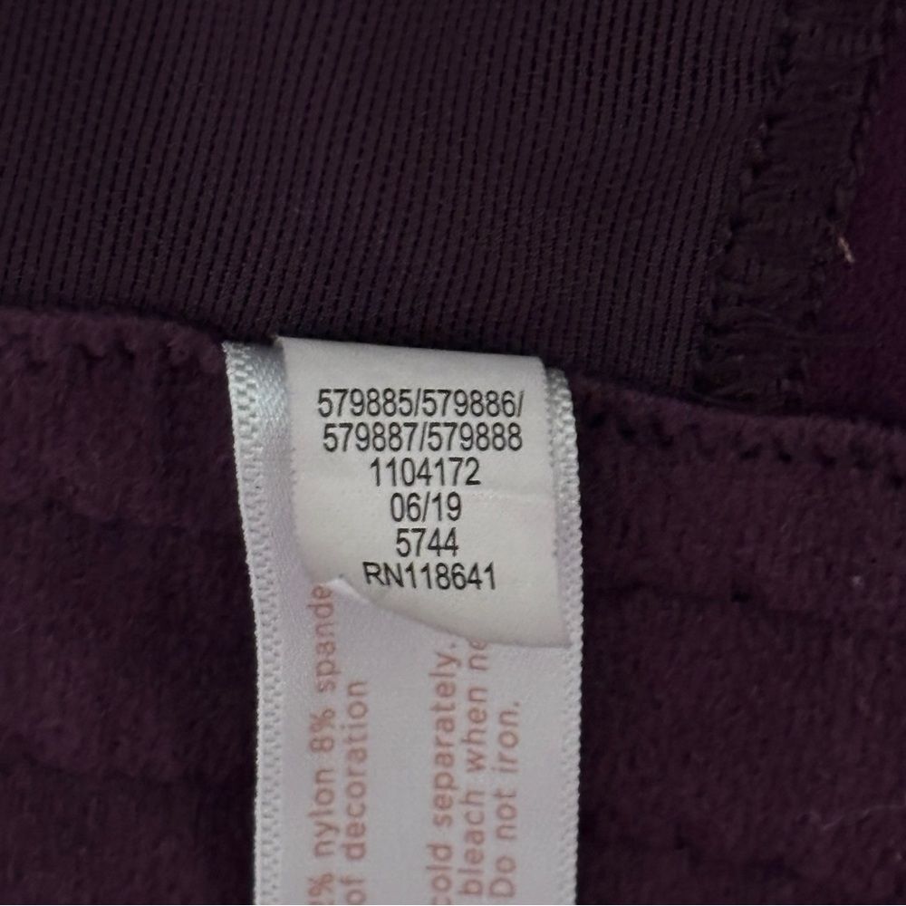 Cacique 42DD Eggplant Underwire Lightly Lined Balconette 5 Rows Hook & Eye - Picture 10 of 10